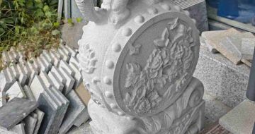 辽阳芝麻白抱鼓石 庭院抱鼓石