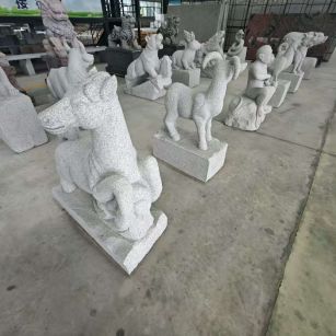 辽阳芝麻白雕刻 十二生肖 异形雕刻